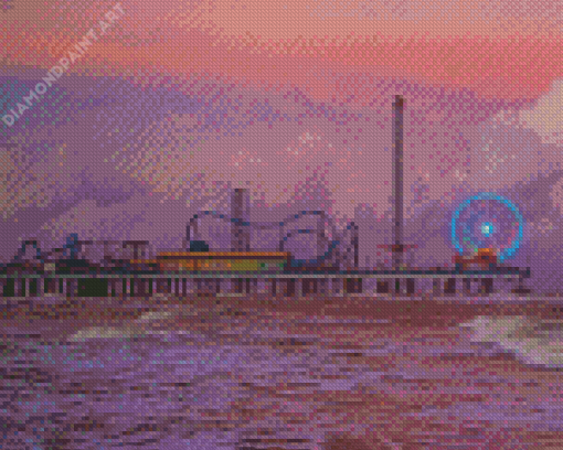 Galveston Island Historic Pleasure Pier Seascape Diamond Painting