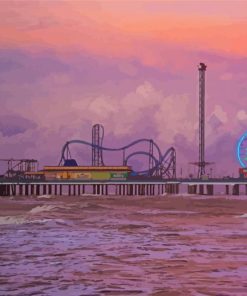 Galveston Island Historic Pleasure Pier Seascape Diamond Painting