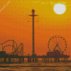 Galveston Island Historic Pleasure Pier Silhouette Diamond Painting