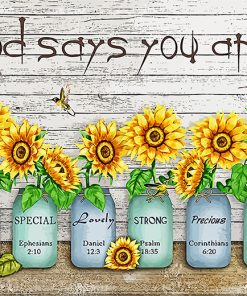 God Says You Are Sunflowers In A Vase Diamond Painting