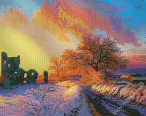 Irish Snowy Scene Diamond Painting