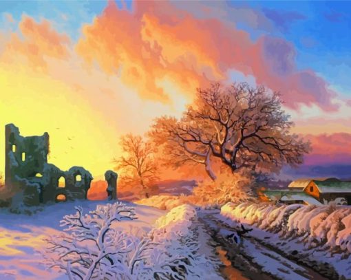 Irish Snowy Scene Diamond Painting