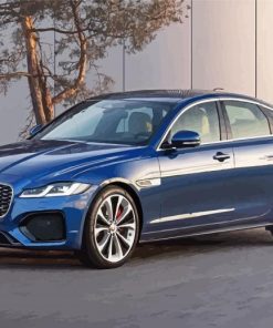 Jaguar Xf Blue Car Diamond Painting