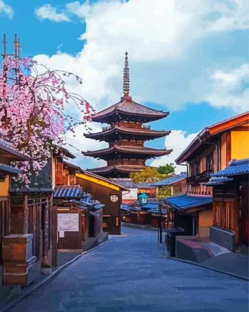 Japanese Scene Buildings Diamond Painting