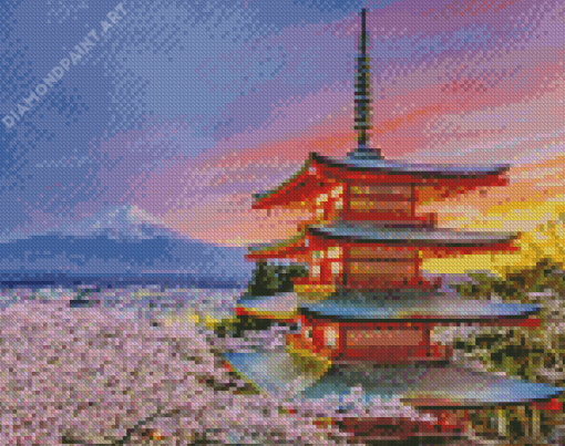 Japanese Scene Nowy Mountain Diamond Painting