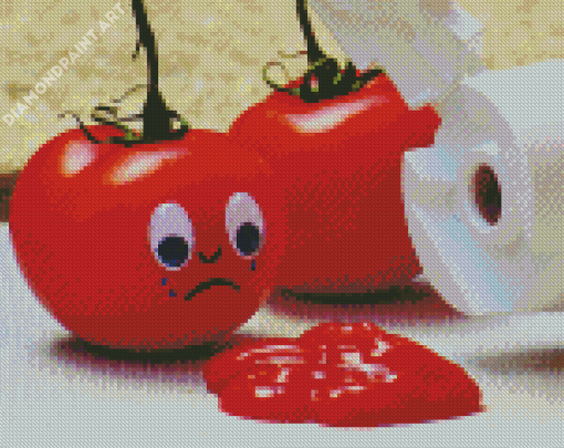 Ketchup Sad Tomatoes Diamond Painting