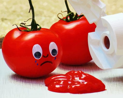 Ketchup Sad Tomatoes Diamond Painting