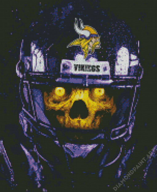 Minnesota Vikings Skull Diamond Painting