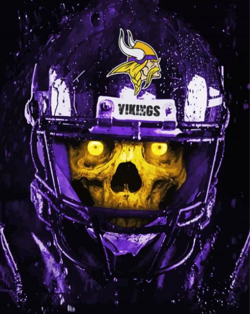 Minnesota Vikings Skull Diamond Painting