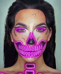 Neon Skeleton Beauty Diamond Painting