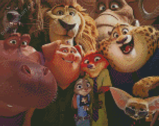 Nick Wilde Judy Hopps And The Friends Diamond Painting