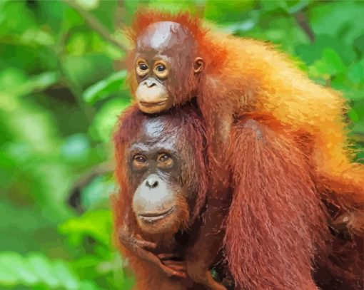 Orangutans Monkeys Animals Diamond Painting