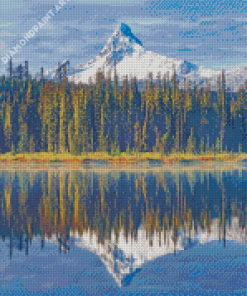 Oregon Mountain Water Reflection Diamond Painting