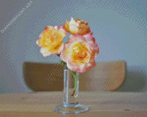 Peace Roses In Vase Diamond Painting