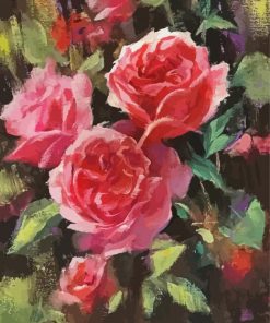 Pink Roses Contemporary Floral Diamond Painting