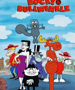 Rocky And Bullwinkle Cartoon Poster Diamond Painting