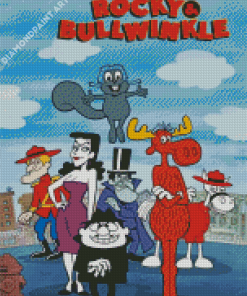 Rocky And Bullwinkle Cartoon Poster Diamond Painting