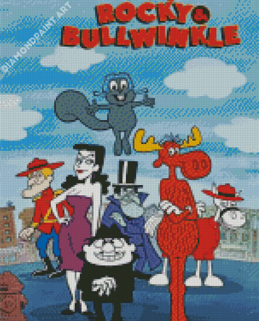 Rocky And Bullwinkle Cartoon Poster Diamond Painting