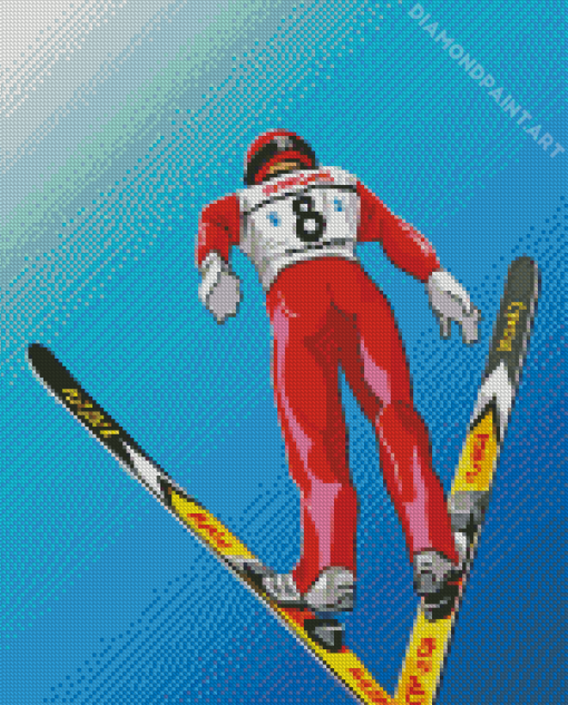 Ski Jump Art Illustration Diamond Painting