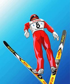 Ski Jump Art Illustration Diamond Painting