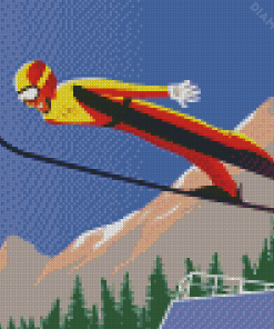 Ski Jump Art Diamond Painting