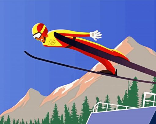 Ski Jump Art Diamond Painting