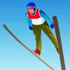 Ski Jump Illustration Diamond Painting