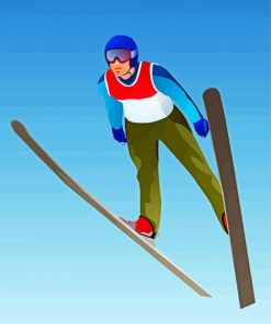 Ski Jump Illustration Diamond Painting