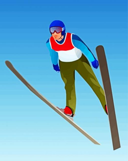 Ski Jump Illustration Diamond Painting