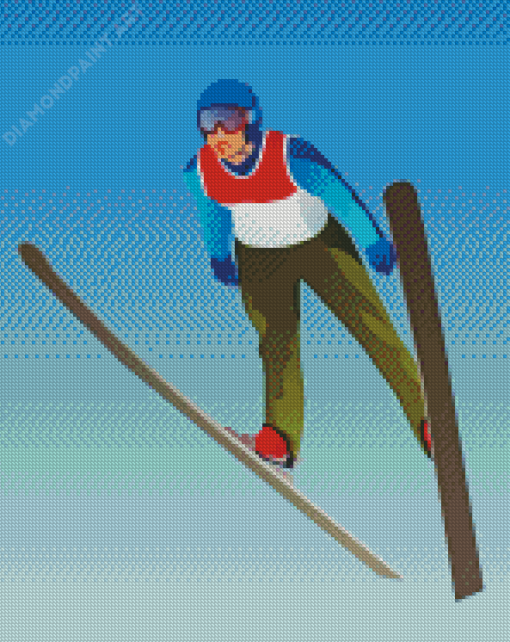 Ski Jump Illustration Diamond Painting