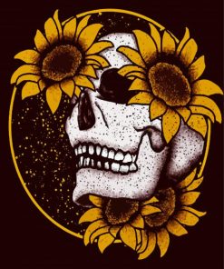 Skull Sunflower Diamond Painting