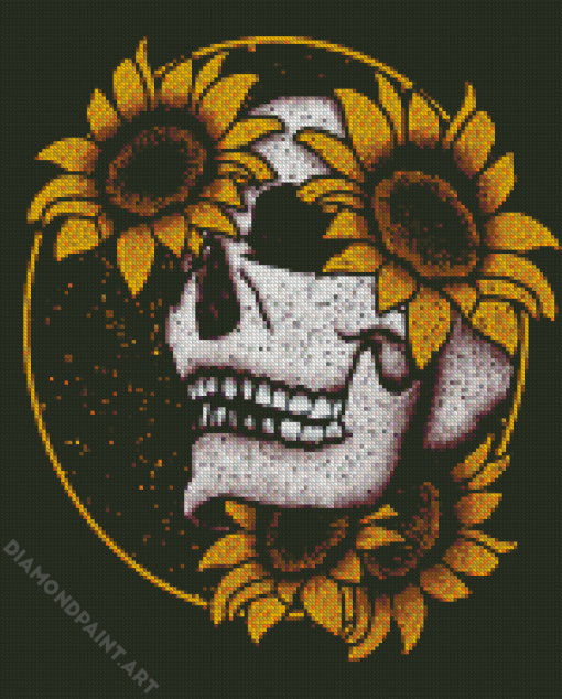 Skull Sunflower Diamond Painting