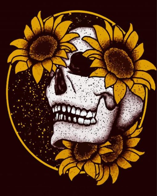 Skull Sunflower Diamond Painting