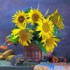 Sunflowers Basket On Table Diamond Painting