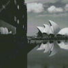 Sydney Black And White Water Reflection Diamond Painting