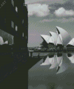 Sydney Black And White Water Reflection Diamond Painting