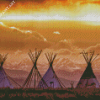 Teepees Sunset Diamond Painting