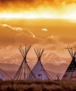 Teepees Sunset Diamond Painting