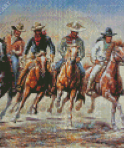 The Cowboys And Horses Art Diamond Painting