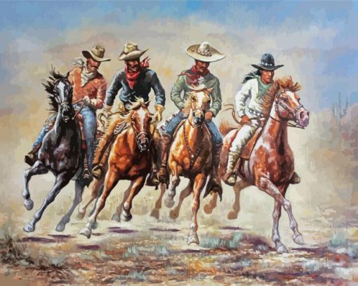 The Cowboys And Horses Art Diamond Painting