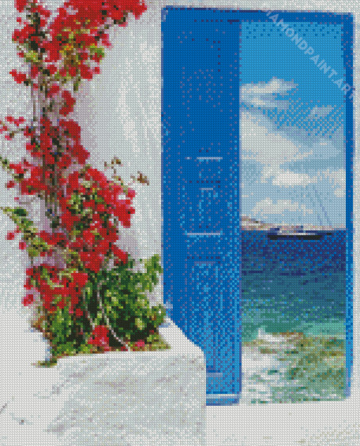 Traditional Greek Door On Mykonos Island Greece Diamond Painting