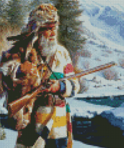 Trapper Mountain Man Diamond Painting