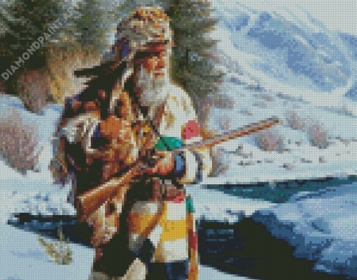 Trapper Mountain Man Diamond Painting