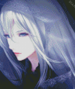 White Hair Anime Diamond Painting