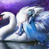 Woman And Swan Diamond Painting