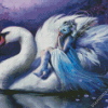 Woman And Swan Diamond Painting