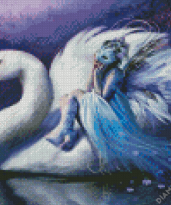 Woman And Swan Diamond Painting