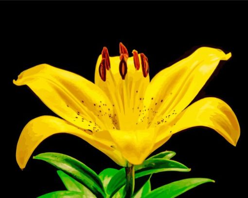 Yellow Lily Flower Plant Diamond Painting