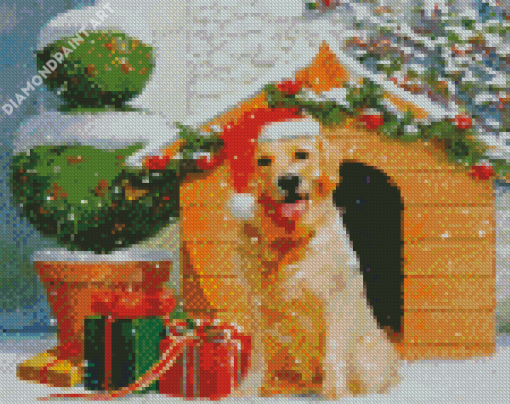 Aesthetic Dog Christmas Diamond Painting