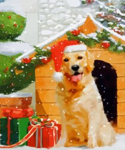 Aesthetic Dog Christmas Diamond Painting